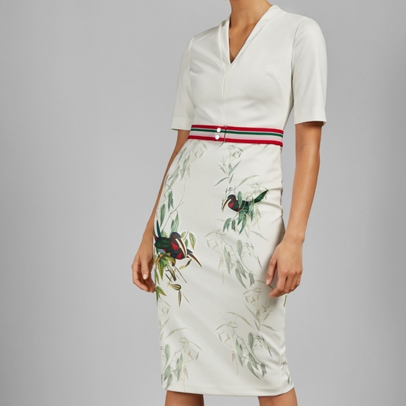 🍒NWT🍒TED BAKER MOLILO BIRD SHEATH DRESS - Picture 4 of 15